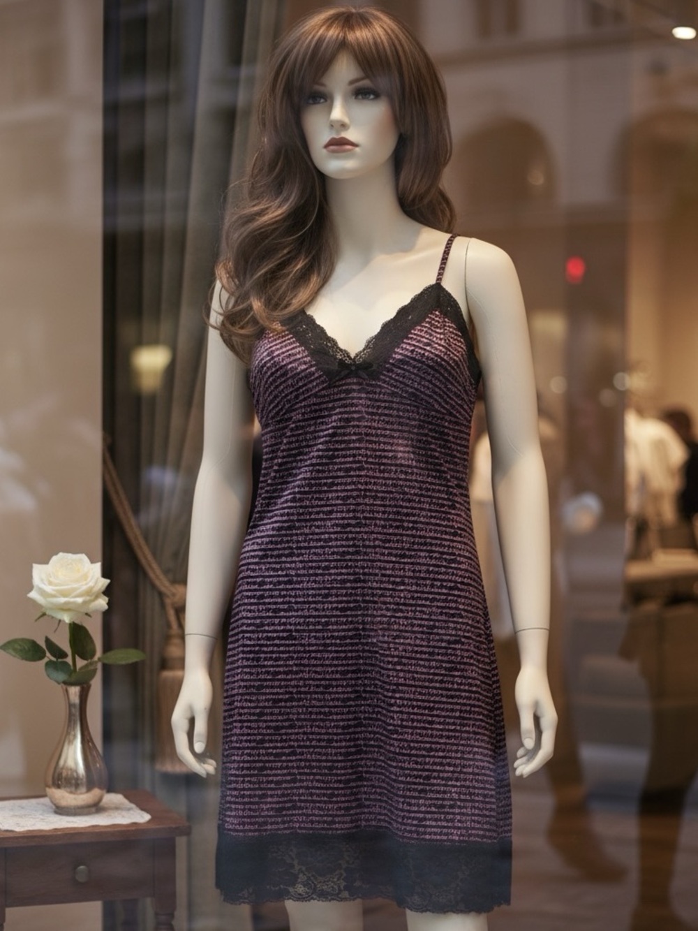 XOXO V-Neck Signature Lace Detail Nightgown XL